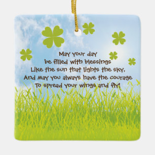 Ornement En Céramique Que votre journée soit remplie de bénédictions, ir