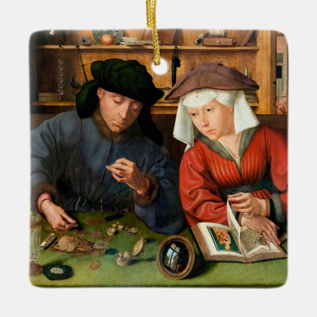 Ornement En Céramique Quentin Matsys - Le Moneylender et sa femme (Devant)