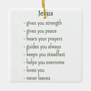 Ornement En Céramique Qui est Jésus, rappel réconfortant, cadeau souveni