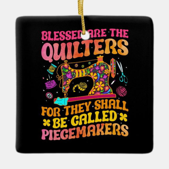 Ornement En Céramique Quilting Sewing Quilt cadeaux Quilter super mignon (Devant)