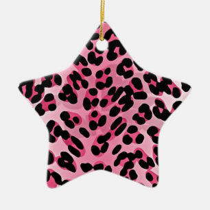 Ornement En Céramique RAB Rockabilly Pink Cheetah Imprimer