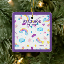 Rainbow Magical Purple Personnaliser Nom Année Fil