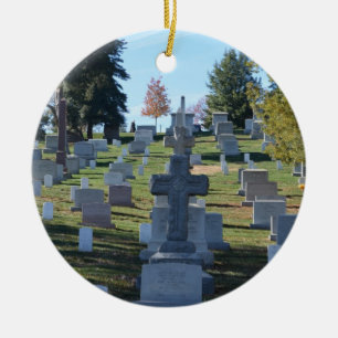 Ornement En Céramique Rangée des pierres tombales croisées, Arlington