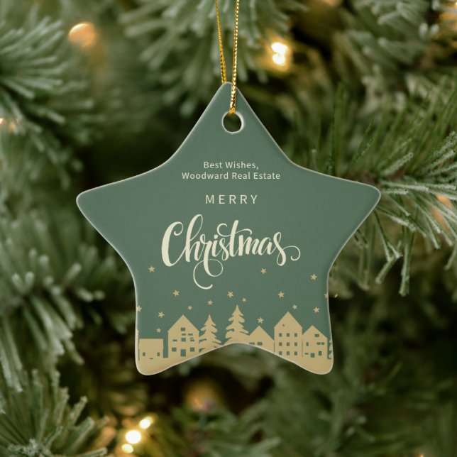Ornement En Céramique Real Estate Christmas | Budget Home Decor Retro  (Arbre)