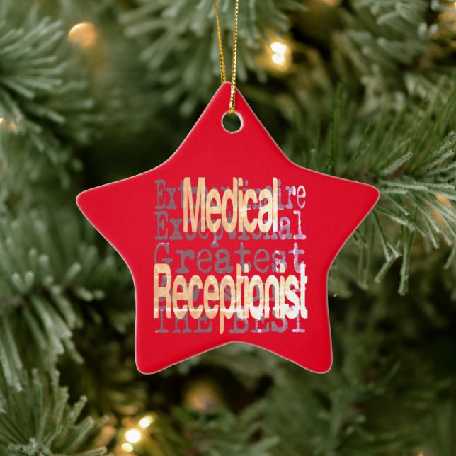 Ornement En Céramique Réceptionniste Médicale Extraordinaire (Arbre)