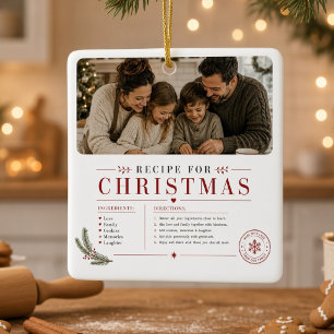 Ornement En Céramique Recette pour la photo de famille personnalisée de