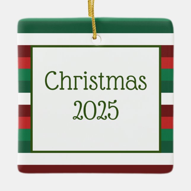 Ornement En Céramique Red and Green Ornament (Devant)