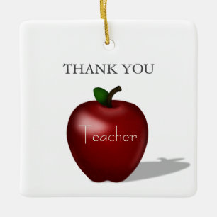 Ornement En Céramique Red Apple "Enseignant Merci" Message personnalisé