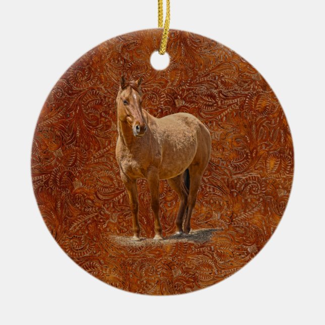 Ornement En Céramique Red Dun Horse-lover's Equine Cadeau Design (Devant)