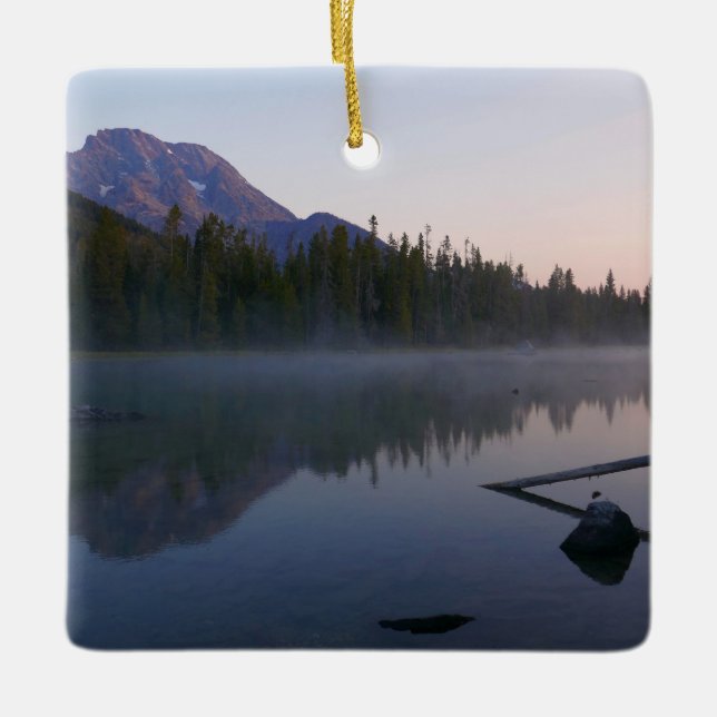 Ornement En Céramique Reflet du lever de soleil à String Lake II (Devant)