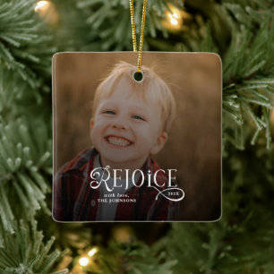 Ornement En Céramique Réjouissez-vous Photo de Noël Religieux Chrétien