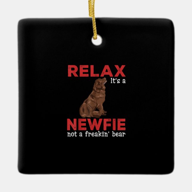 Ornement En Céramique Relax | Cute newfoundland (Devant)