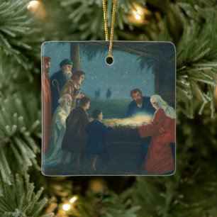 Ornement En Céramique Religion vintage, Adoration des bergers