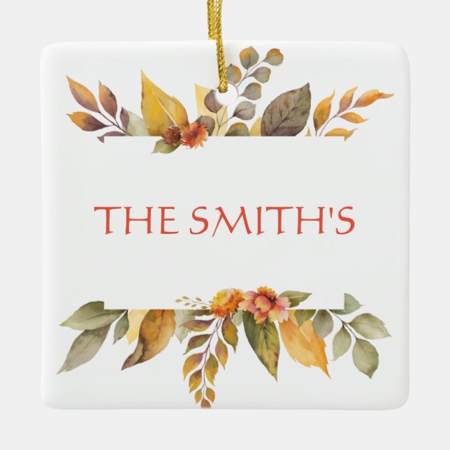 Ornement En Céramique Remerciements Merci Blesseful NAME Thanksgiving (Devant)