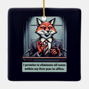 Ornement En Céramique Renard présidentiel - Drôle animal de satire polit