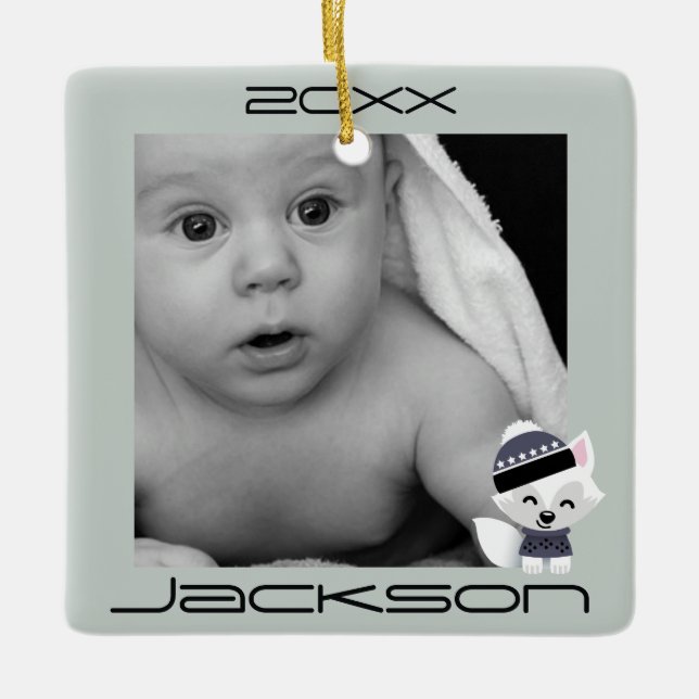 Ornement En Céramique Renards d'hiver (Devant)