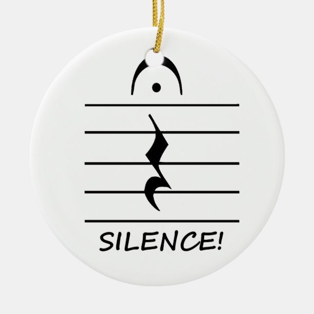 Ornement En Céramique Repos de notation musicale avec le silence (Devant)