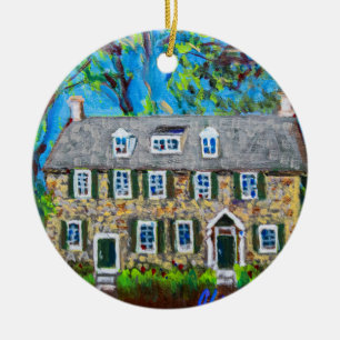 Ornement en céramique représentant la poste histor