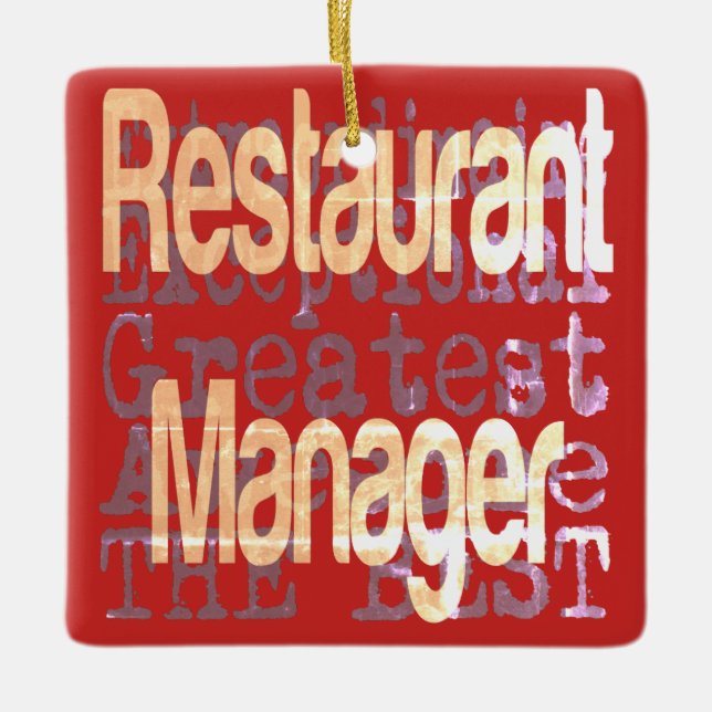 Ornement En Céramique Restaurant Manager Extraordinaire (Devant)