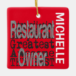 Ornement En Céramique Restaurant Owner Hoowstom
