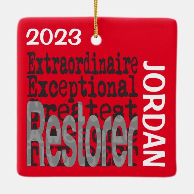 Ornement En Céramique Restaurateur Extraordinaire CUSTOM (Dos)