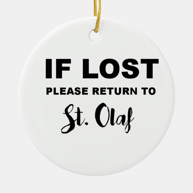 Ornement En Céramique Retour à St. Olaf (Devant)