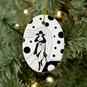 Ornement En Céramique Retro Runway Model, mode Art Déco Vintage