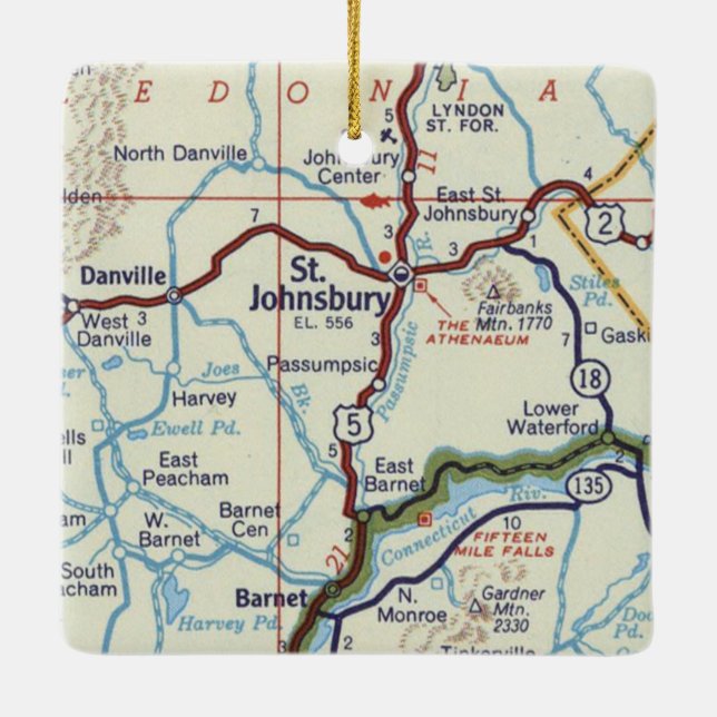 Ornement En Céramique Retro St. Johnsbury Vermont (Dos)