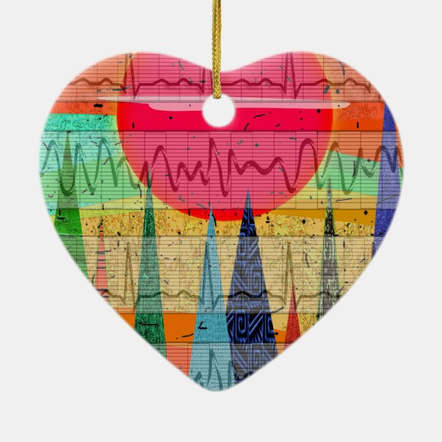 Ornement En Céramique Rêves cardiaques Médicale de forêt de rythme (Dos)