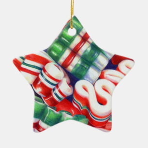 Ornement En Céramique RIBBON CANDY Céramique Star Ornement