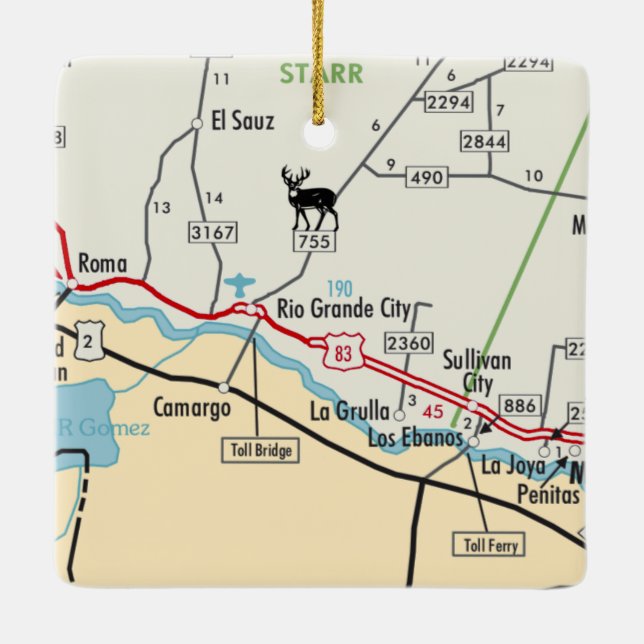 Ornement En Céramique Rio Grande City TX (Dos)