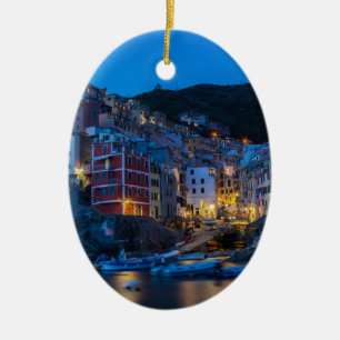 Ornement En Céramique Riomaggiore la nuit Cinque Terre Ligurie Italie
