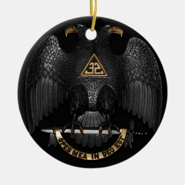 Ornement En Céramique Rite écossais maçon Eagle de 32 degrés (Devant)