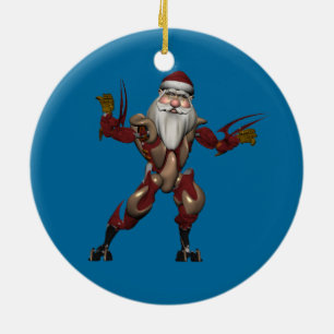 Ornement En Céramique Robo Père Noël