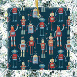Ornement en céramique Robots Vintages rétro<br><div class="desc">Des robots retro vintages amusants,  que Grand-père a probablement fait dans son atelier. Art original de Nic Squirrell.</div>