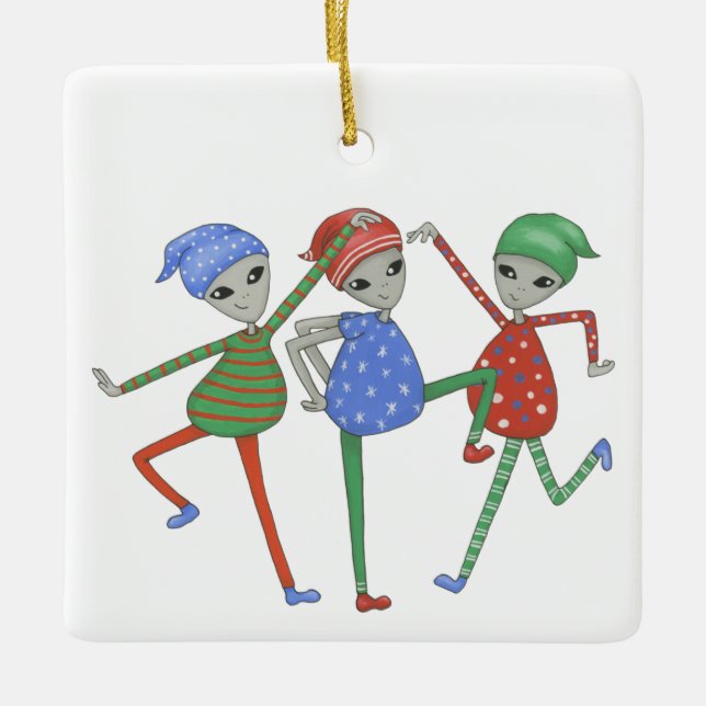 Ornement En Céramique Rock Alien pour Noël #3 (Devant)