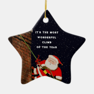 Ornement En Céramique rock climber Christmas