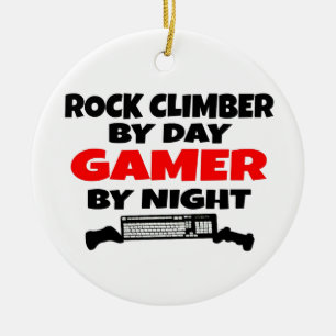 Ornement En Céramique Rock Climber Gamer