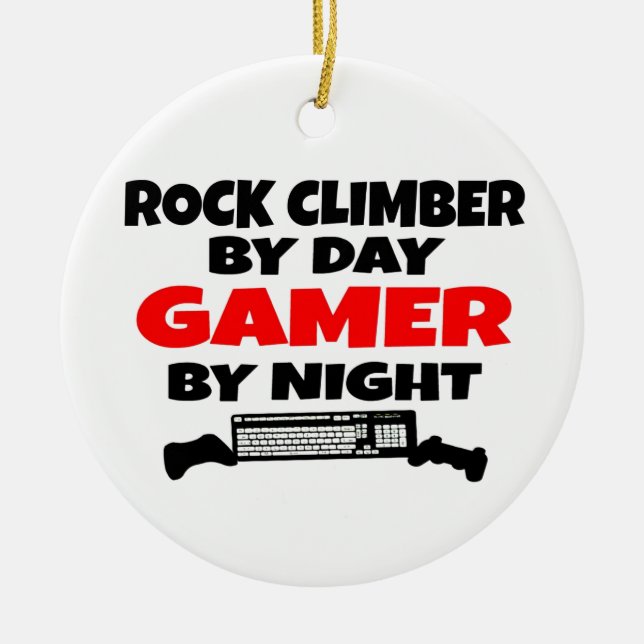 Ornement En Céramique Rock Climber Gamer (Devant)