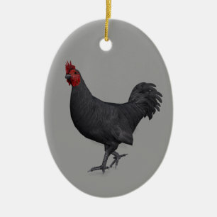 Ornement En Céramique Rooster noir