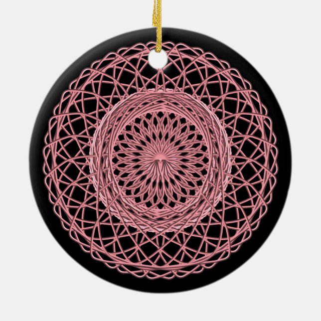 Ornement En Céramique Rose 1 (Dos)