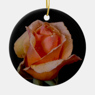 Ornement En Céramique Rose assez orange