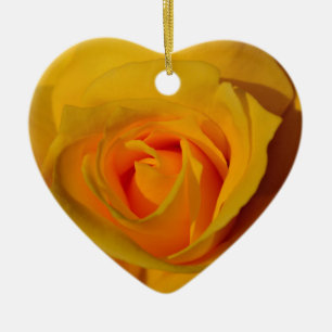 Ornement En Céramique Rose jaune fleur florale élégante