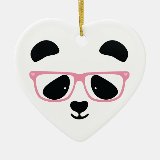 Ornement En Céramique Rose Panda mignon (Devant)