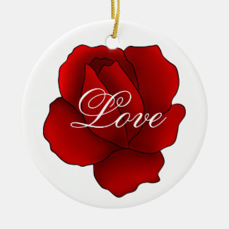 Ornement En Céramique Rose rouge gothique romantique Love