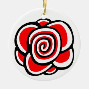 Ornement En Céramique Rose spiral