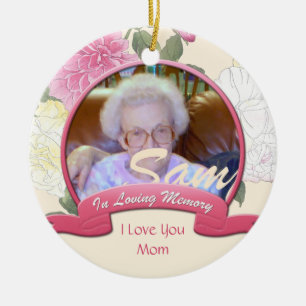 Ornement En Céramique Roses Blanches Jaune Rose Vintage En Mémoire D'Am