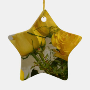 Ornement En Céramique Roses jaunes