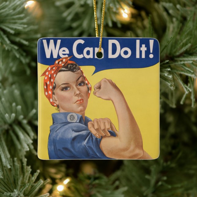 Ornement En Céramique Rosie le Riveter : Une femme forte pour l'autonomi (Arbre)