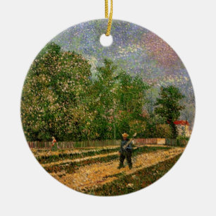 Ornement En Céramique Route de Paris avec un paysan par Vincent van Gogh